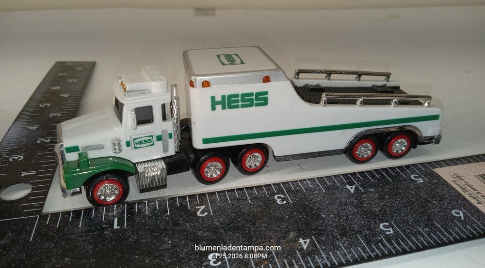 Hess Toy Truck 1998 Miniature Flatbed Truck Only - White and Green